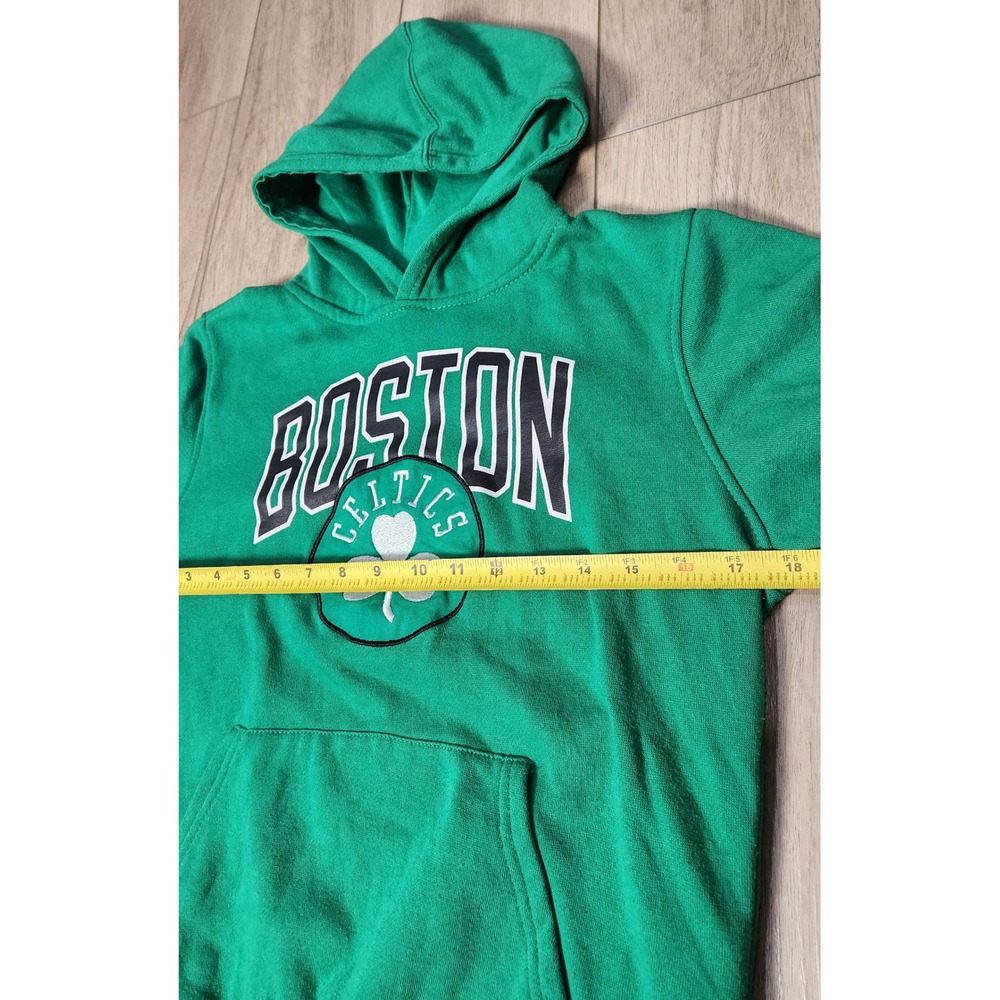 NBA Boston Celtics Kids Green Pullover Hoodie Sweatshirt Basketball Size M 10/12 - Picture 5 of 7